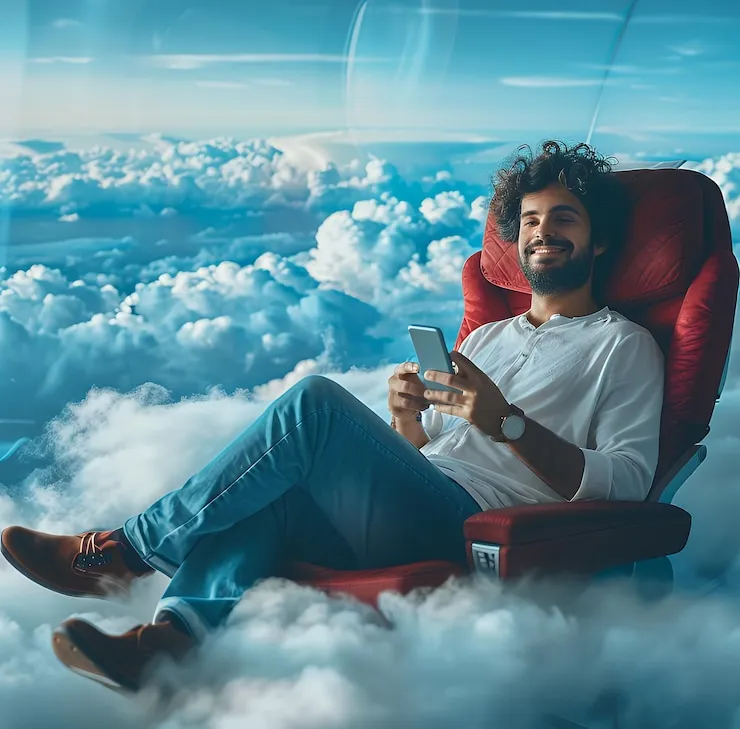 Extra legroom and front-row priority features of IndiGo UpFront.