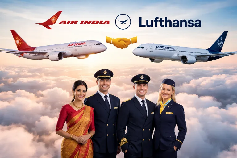 Air India and Lufthansa aircraft representing new India Europe travel partnership