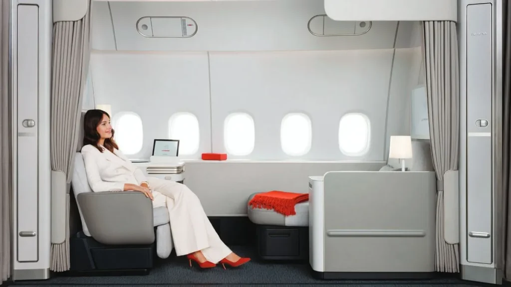 Air France pavilion showcasing French luxury cabin design at India Design ID 2026 New Delhi