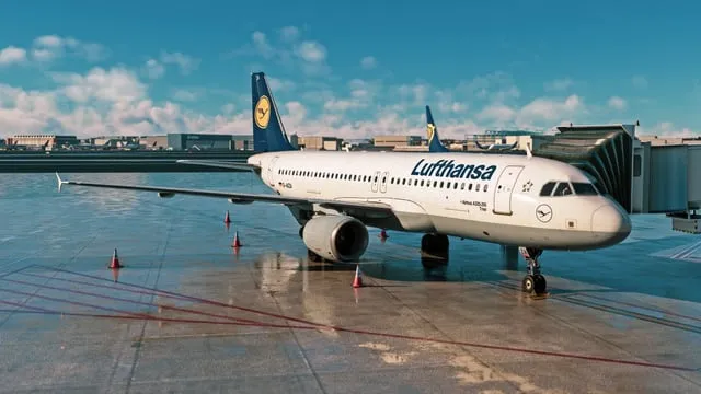 Lufthansa Airbus A320 aircraft with new cabin retrofit program