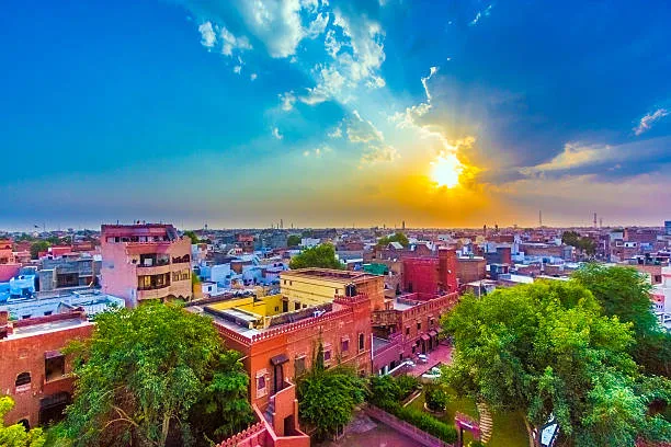 red sandstone architecture in Bikaner