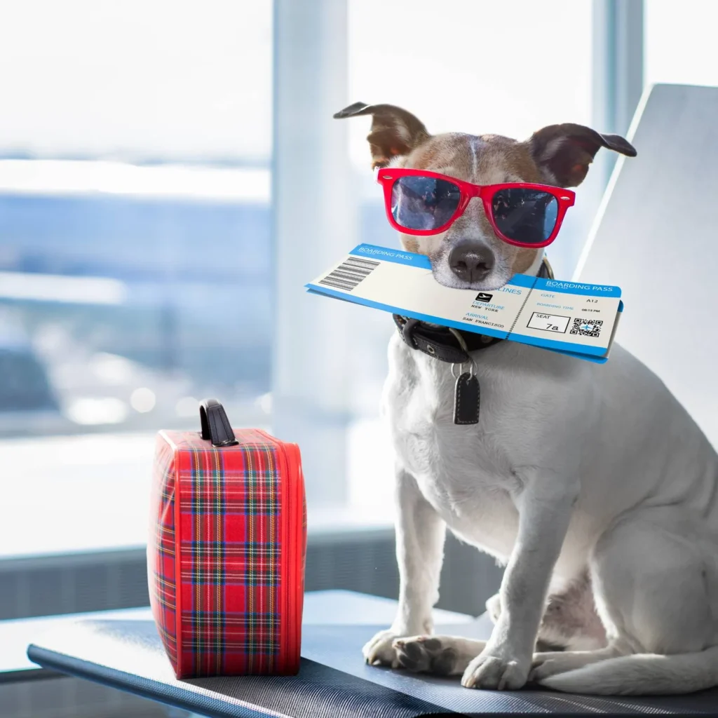 Pet traveling in airline cabin with owner on a pet-friendly flight in India