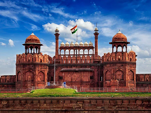 Historic Red Fort in Old Delhi showcasing Mughal architecture and cultural heritage