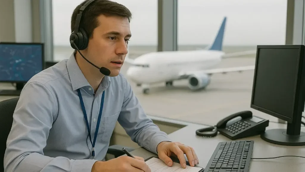 aviation students undergoing flight dispatcher training at Emirates Aviation University
