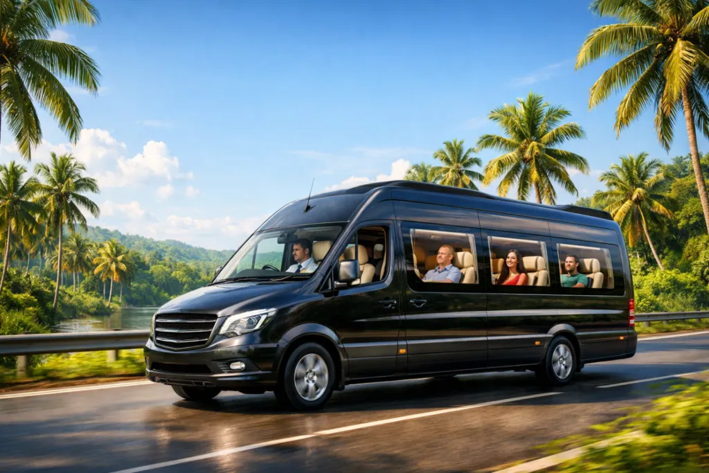 Tempo traveller hire service in Delhi NCR for group travel with spacious seating and luggage capacity